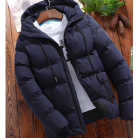 Men's Clothing winter cotton-padded jacket men's fashion trend thickened cotton jacket men's trend solid color hooded cotton jacket