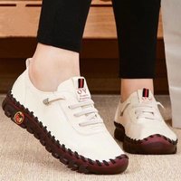Stock pure hand-stitched line large size cross-border student shoes female independent station flat mother single shoe casual shoes