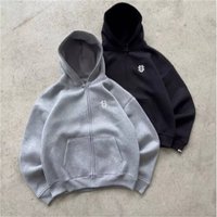 Spring Autumn 2025 Fashion Zip Up Hoodies Outerwear Embroidery Long Sleeve Casual Loose Zipper Hooded Sweatshirts