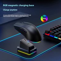 Wireless Gaming Mouse With RGB Charging Dock – Bluetooth & 2.4G Dual Mode, 2000 DPI, 6 Adjustable Speeds, 4-Way Scroll Wheel, Ergonomic Design