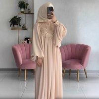 Modest Abaya Dress Elegant Palace Style Long Dress Sequins Beaded Embellishments – Line V Neck Formal Evening Gown