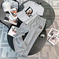 OK Casual Clothing Set T Shirt Wide Leg Pants Mid Waist Drawstring Straight Leg Trousers Matching Outfit 2026 Style