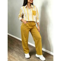 Striped Two Piece Suits Casual Long Sleeved Trousers Spring Autumn Summer Fashion Cross Border Wholesale Clothing