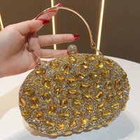Style Diamond Studded Evening Fashionable Banquet Wallet Clutch Dress Small Full Diamond Shoulder Crossbody