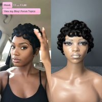 Chioma Wig Pixie Short Curled Wig 100% Real Hair Explosion Head Natural Short Hair
