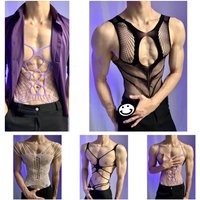Cross Border Erotic Lingerie Hollow Out Open Crotch Bodysuit One Piece Fishnet Stockings Cross Dressing Outfit
