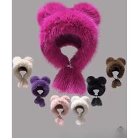 Designer Women’s Online Red Cute Lei Feng Hat Children’s Winter Little Bear Ears Plush Hat Plush Plus Plush Thickened Cold Protection Ear Hat