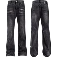 Men's Clothing Men's Retro High Street Jeans - Stretch Bootcut Denim (Whisker Wash Cleanfit Style)