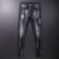 Ripped Slim Fit Slightly Stretchy Painted Simple Elegant Skinny Trendy Jeans
