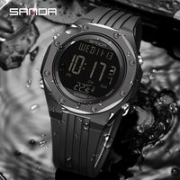 SANDA Fashion Watch Temperature Monitor 50M Waterproof Outdoor Sports Watch LED Electronic Watch