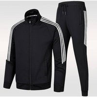  Sportswear Set Classic 3 Stripe Track Jacket & Jogger Pants Cotton Blend Comfort School & Casual Wear