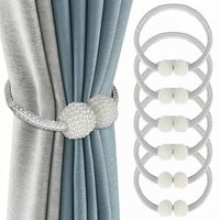 2pcs Fashionable Versatile Curtain Cords Magnetic Closure Design No Need To Punch Holes Suitable Bedroom Living Room