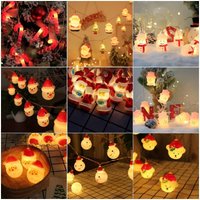 Guirnalda de luces LED navideñas personalizadas: muñeco de nieve, Papá Noel, oso y árbol para decorar el hogar, fiestas y festividades (1,5-100 m,