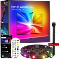 Smart TV Backlig Camera 55 75 Inch Screens RGBIC LED Strip Ligs Sync To Screen& Music Gaming Room Decor