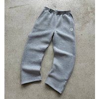 Retro Millennial Loose Straight Sweatpants Personalized Leg Zipper Embroidery Design Hip Hop Harajuku Style Pants