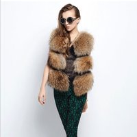 Women's clothing raccoon fur fur vest Women's Yama fur small coat