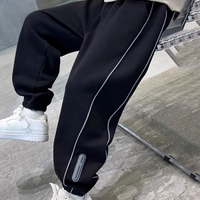 Clothing Sports Pants Spring Autumn Plus Velvet Thickened Trousers Medium Large Reflective Sweatpants