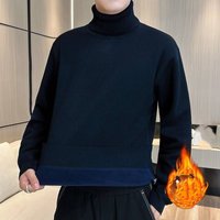  High Neck Fleece Lined Sweater – Oversized Knit Pullover 