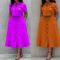 2025 New Elegant Solid Color Short Sleeve Early Lazy Style Women's Spring Outfit