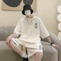 Clothing Summer Waffle Sports Suit Bear T Shirt Shorts Two Piece Suit Large