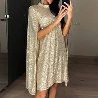 clothing beaded long sleeved slit dress small stand up collar dress cape skirt
