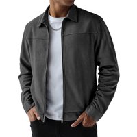 Men's Suede Fleece Casual Jacket, Slim Fit Long Sleeve Lightweight Outerwear, Zipper Front Stylish Coat For Autumn Winter, Multiple Colors & Sizes