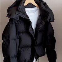 2025 Short Down Hood Thickened Coat Loose Fashionable Winter Cotton Padded Jacket