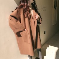 Clothing Autumn winter temperament commuting woolen front back plaid thickened Korean style suit collar British style jacket