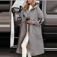 Clothing autumn winter fashion casual hooded long patchwork jacket