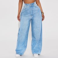 Clothing Retro Loose Scimitar Wide Leg Straight Jeans