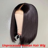 Unprocessed Virgin Human Hair Short Bob Wigs 13×4 Deep Parting Lace Front Wigs Pre Plucked Natural Hairline