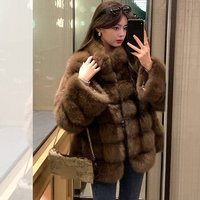 Luxury Winter Faux Fur Coat Starry Mink Design Toscana Style Imitation Sable Outerwear Elegant & Warm