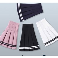 Clothing Waist Pleated Skirt Student Striped Skirt Safety Pants College Style
