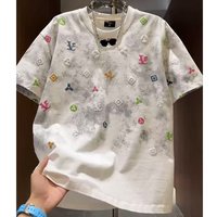 Fashion Tie Dye round Neck T Shirt Loose Fit Summer 2025 Light Luxury Trendy Short Sleeve Cotton Breathable Casual Top