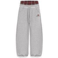 Men's Clothing American Retro College Style Sports Leisure Loose Men's Double Waist Fake Two Piece Sweatpants