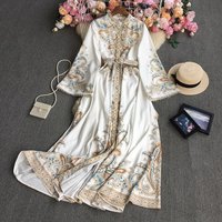 Positioning pattern long sleeve dress