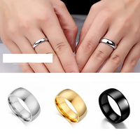 titanium steel ring Korean jewelry arc smooth plain ring stainless steel couple ring