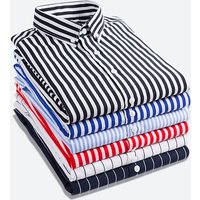 Clothing Spring Autumn Long Sleeve Shirt Trendy Handsome Slim Trendy Casual Striped Shirt