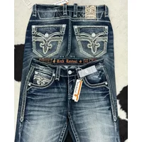 Y2K Jeans Gothic Embroidered Casual Laundry Jeans Retro Street Clothing Hip Hop Loose Fashion High Waist Straight