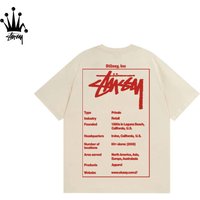 Stussy Solid Color Label Pattern Printed Pure Cotton Short Sleeved T-shirt