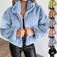Clothing Autumn Winter Rabbit Fur Imitation Fur Zipper Cardigan Plush Warm Jacket