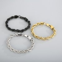 Men’s Bracelets Titanium Steel Jewelry Fashion Simple Men’s Buckle Twist Chain 4/6/8mm Twist Rope Chain Bracelet