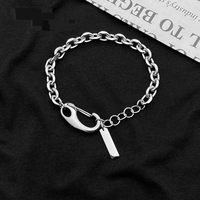 Versatile Style Fashion Jewelry For Men And Women Couples, Simple Personality Hip Hop Titanium Steel Big Buckle Cuban Bracelet