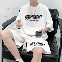 Clothing Waffle Suit Casual Sportswear Handsome Shorts Short Sleeved Two Piece Suit