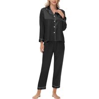 Underwear Sleepwears Silk Pajamas Long Sleeve Satin Large Pajamas Home Clothes
