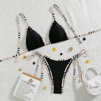 Clothing Triangle Two Piece Swimsuit Bikini Sexy Polyester Spring Summer Autumn