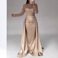 Women's Clothing Women's Banquet Long Sleeved Temperament Socialite Annual Meeting Host Aura Queen Sequined Evening Dress