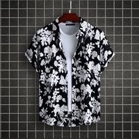 Casual Fashion Floral Print Lapel Short Sleeve Shirt