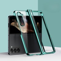 Electroplated Transparent Phone Case Samsung Galaxy Z Fold 6 5 4 3 Fold6 Fold5 Fold4 Fold3 Hinge Protective