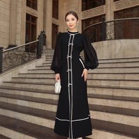 Clothing Bow Decoration Contrast Design Temperament Long Dress